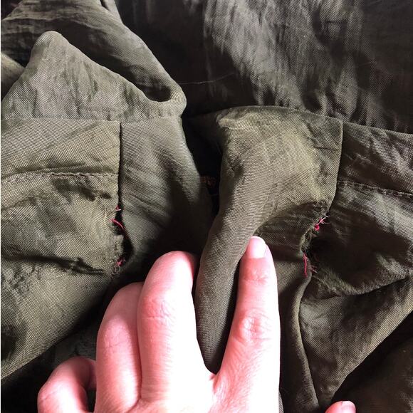 VTG Eddie Bauer Long Hooded Raincoat SP Red Green Nylon 90s Gorpcore Preppy - Picture 13 of 14